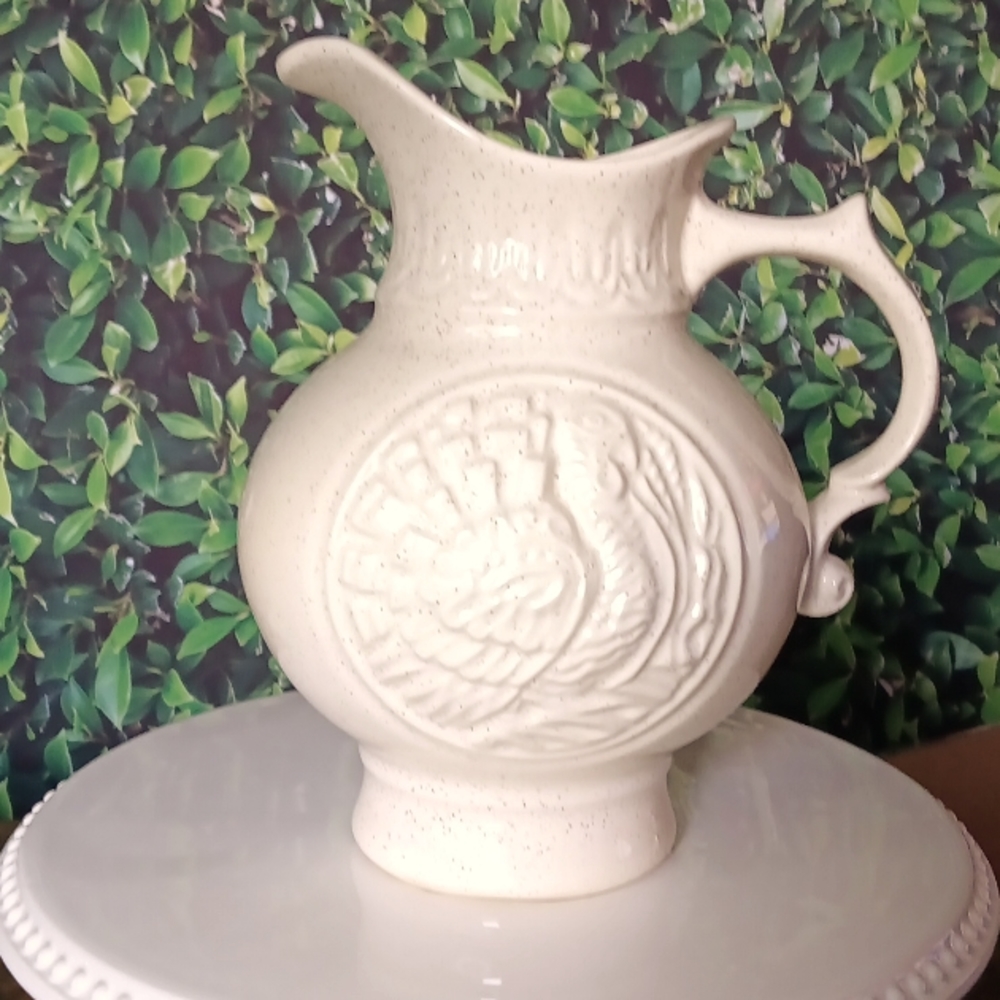 Vintage 1968 McCoy Pottery Speckled Turkey Pitcher only no basin/bowl